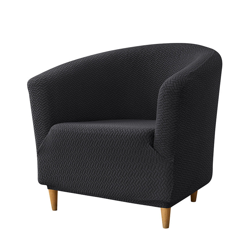 Accent Chair Cover Stretch Jacquard CELINE 05 Black-Sofa Cover