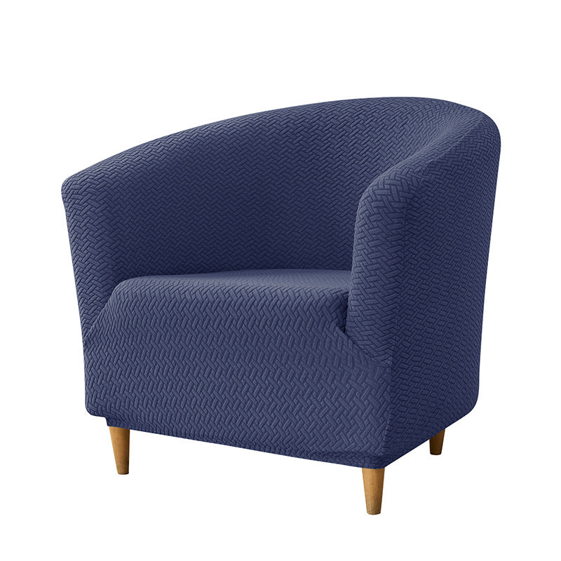 Accent Chair Cover Stretch Jacquard CELINE 12 Navy Blue-Sofa Cover