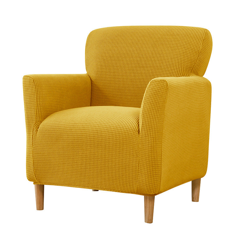 Accent Chair Cover Stretchable Elodie Lemon Yellow-Free Size