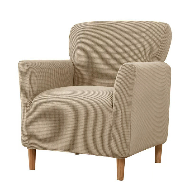 Accent Chair Cover Stretchable Elodie Light Camel Coffee-Free Size