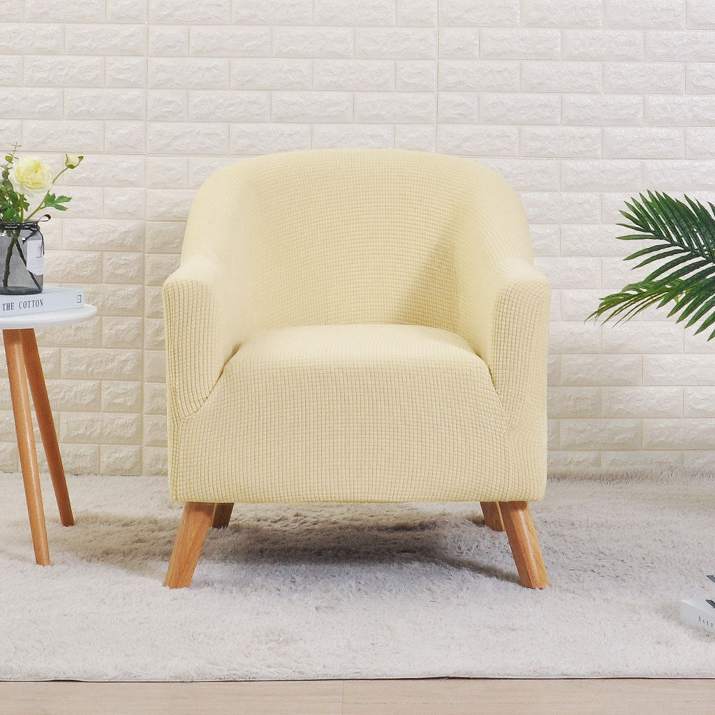 Accent Chair Cover Stretch-Fit Celeste Yellow Jade Rice Grain-Round Sofa Cover