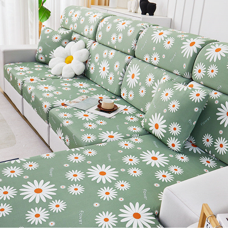 Sectional Sofa Seat Cover Cooling Non-Slip ELOISE Greenery-Headrest S