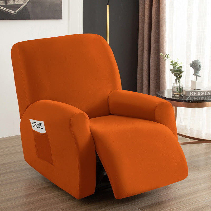 Recliner Chair Cover Velvet Stretchable RENÉE Brown-Chivas Regal single seat