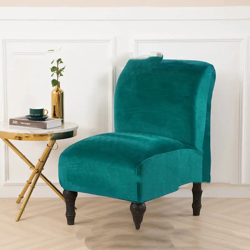 Armchair Cover Plush Velvet Élanor Emerald Green-Fat Chair Cover L