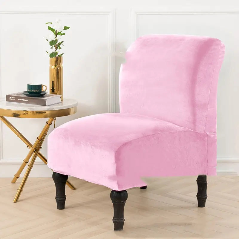 Armchair Cover Plush Velvet Élanor Pink-Fat Chair Cover L