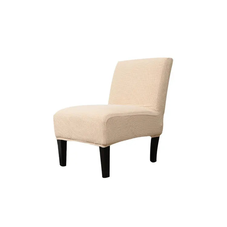 Armchair Covers Polar Fleece Cozy LUNETTE Beige-Fat Stool Chair Cover L Size
