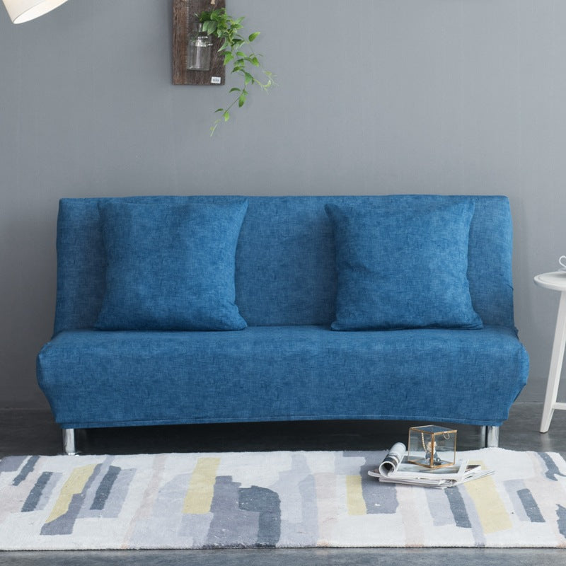 Armrest And Cushion Covers Linen Stretchable ELANIE Dark Blue-120 to 155cm