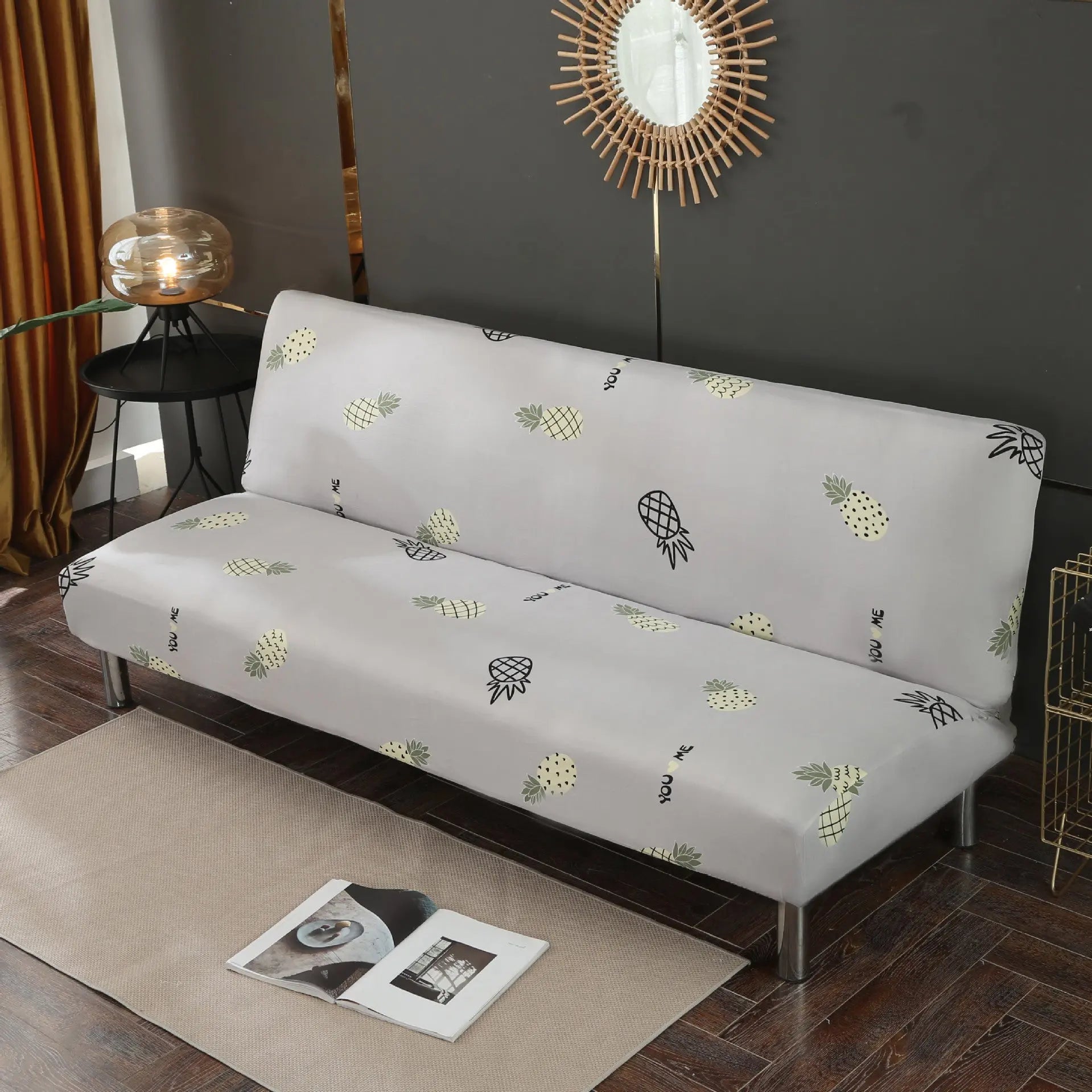 Armrest Covers Polyester Washable LUMIELLE Small Pineapple-160to190cm