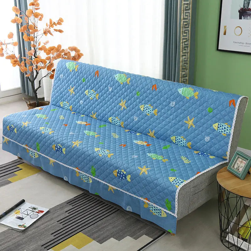 Armrest & Cushion Covers Floral Modern LUMINEA Blue fish-180x150