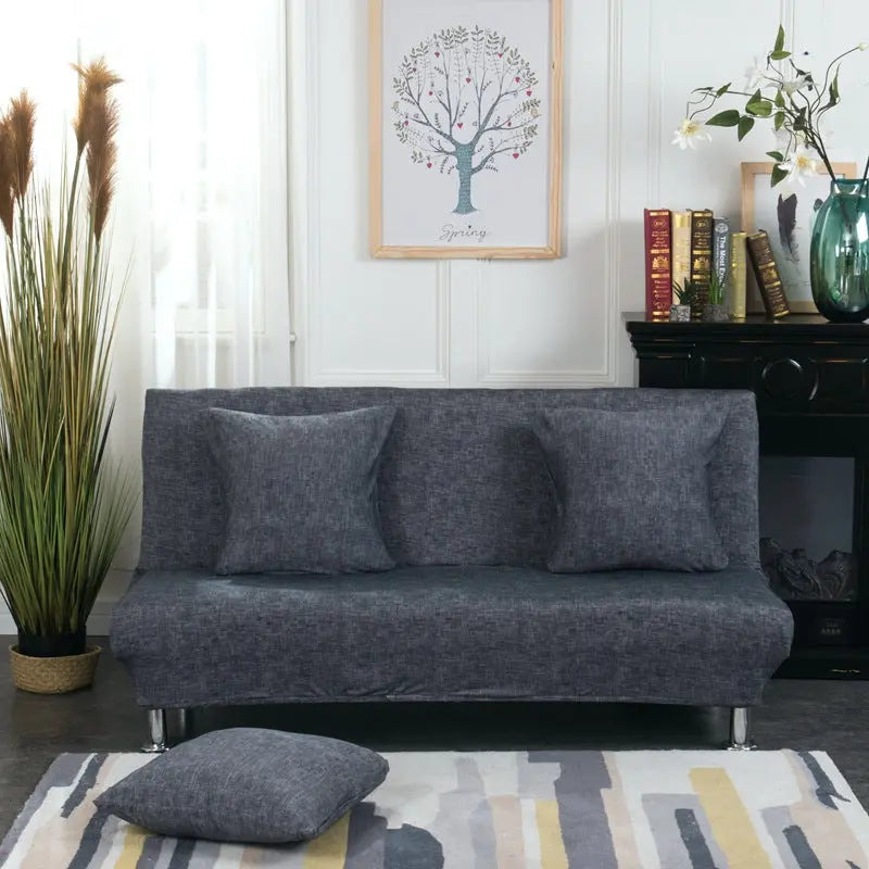 Armrest & Cushion Covers Linen Slipcover LUMIEUX Dark Grey-160 to 190cm
