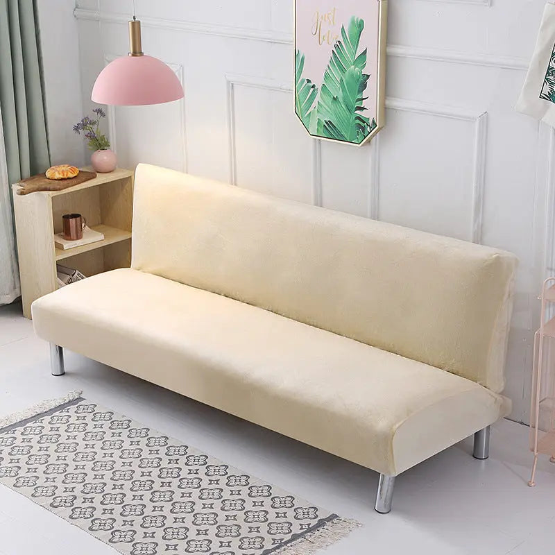 Armrest & Cushion Covers Plush Fitted Élodie Beige Plush Thickening-Small Size 160to190cm