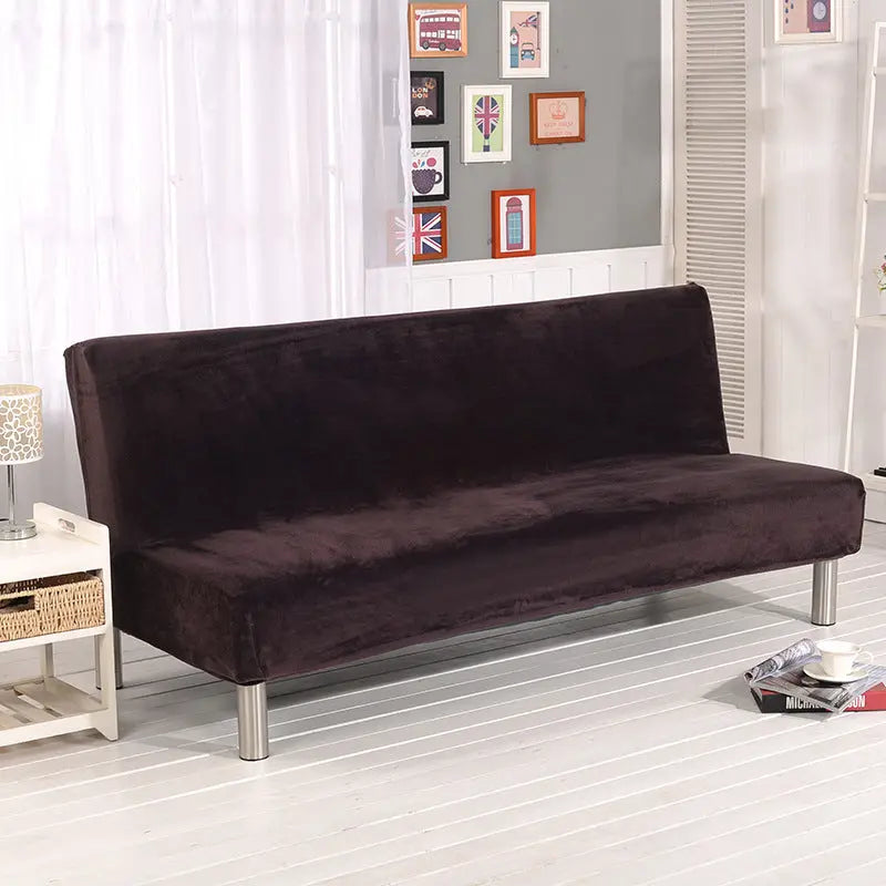 Armrest & Cushion Covers Plush Fitted Élodie Brown Plush Thickening-Large Size 190to210cm