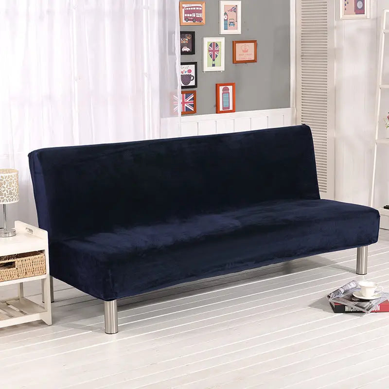 Armrest & Cushion Covers Plush Fitted Élodie Navy Blue Plush Thickening-Large Size 190to210cm