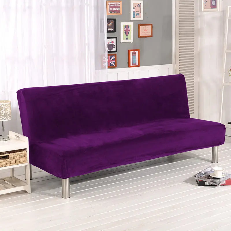 Armrest & Cushion Covers Plush Fitted Élodie Purple Plush Thickening-Large Size 190to210cm