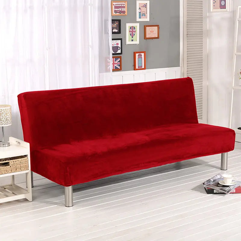 Armrest & Cushion Covers Plush Fitted Élodie Red Plush Thickening-Large Size 190to210cm