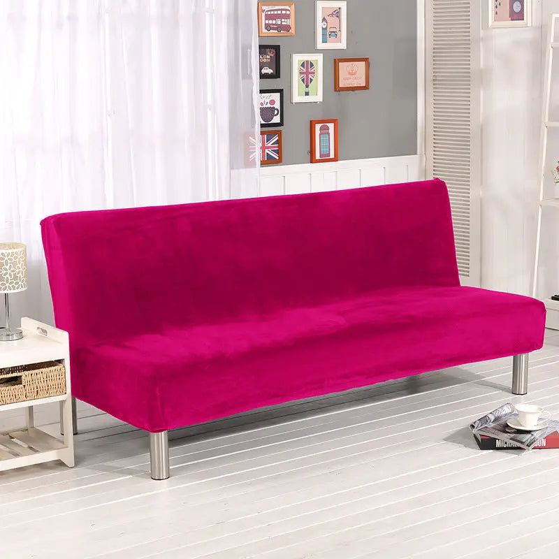 Armrest & Cushion Covers Plush Fitted Élodie Rose Red Plush Thickening-Small Size 160to190cm