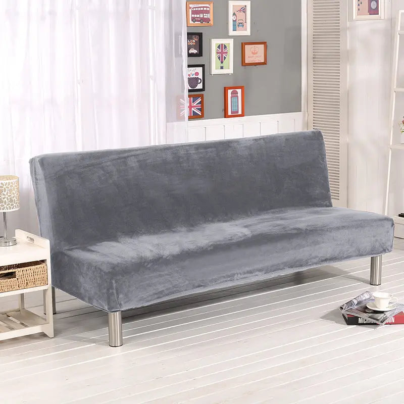 Armrest & Cushion Covers Plush Fitted Élodie Silver Gray Plush Thickening-Large Size 190to210cm
