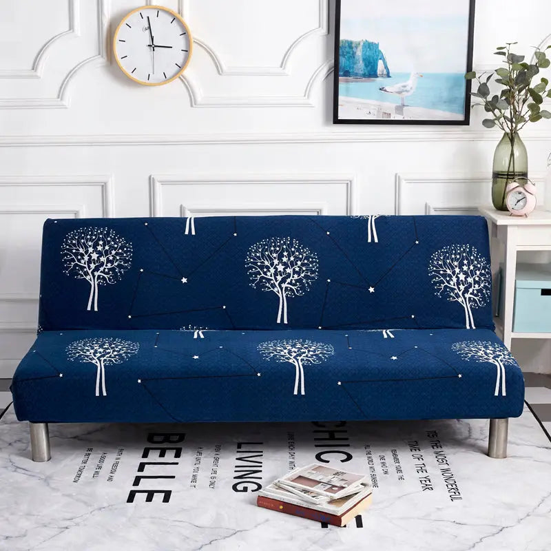 Armrest & Cushion Covers Stretch Sofa-Bed Eloise Blue-150 x185cm