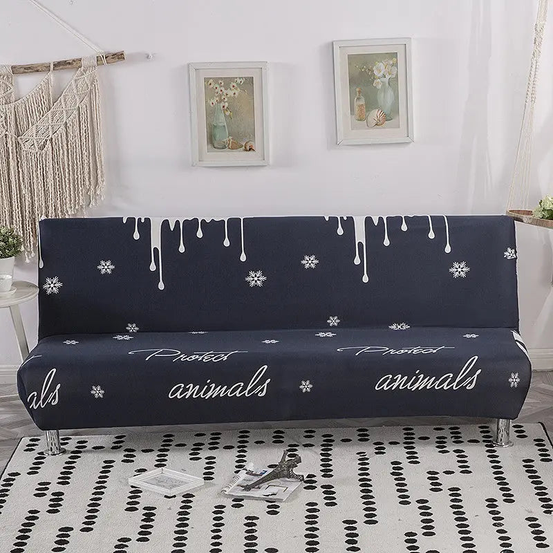 Armrest & Cushion Covers Stretch Sofa-Bed Eloise Dark khaki-150 x185cm