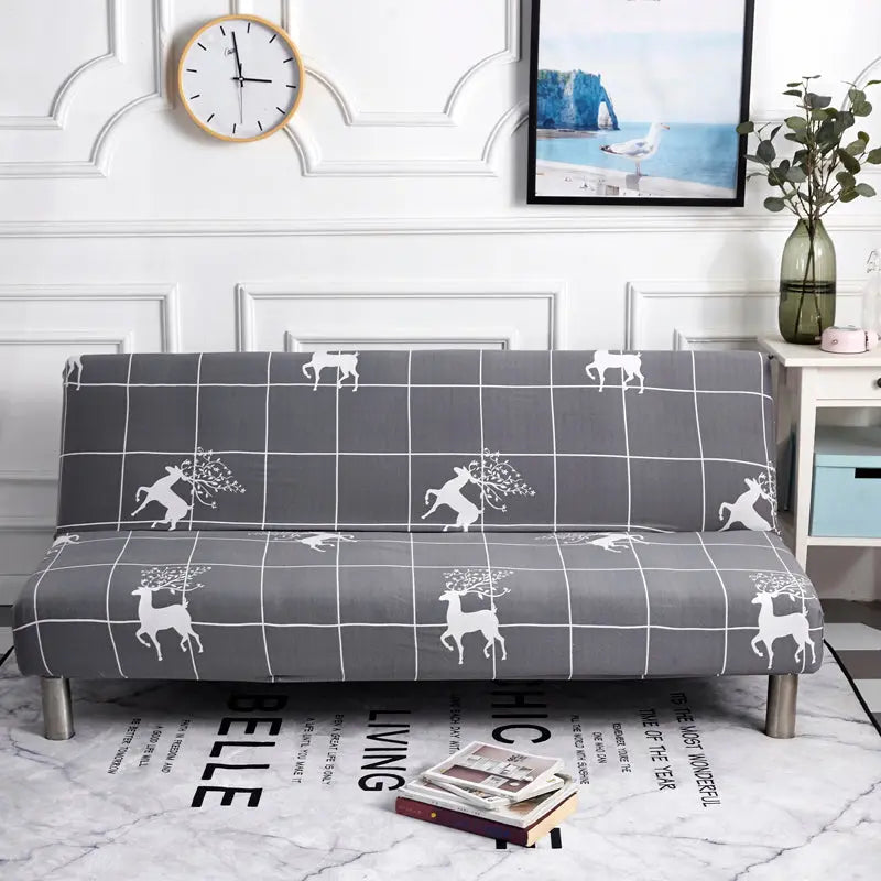 Armrest & Cushion Covers Stretch Sofa-Bed Eloise Light grey-190x 230cm