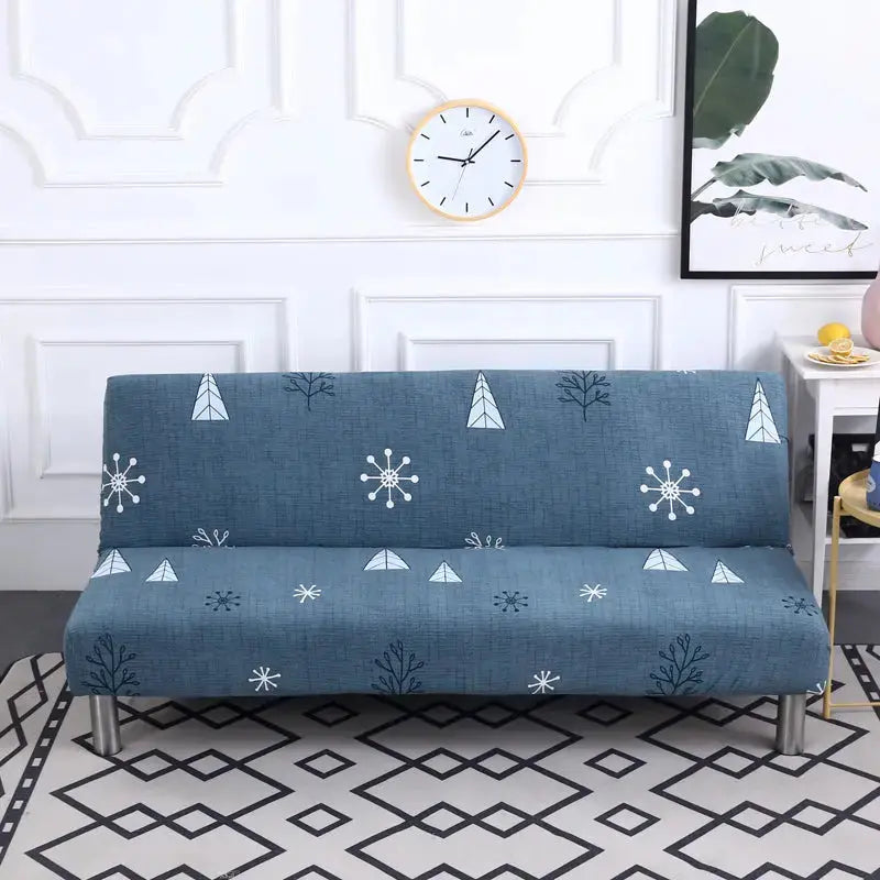 Armrest & Cushion Covers Stretch Sofa-Bed Eloise Snow leaf-100 x145cm