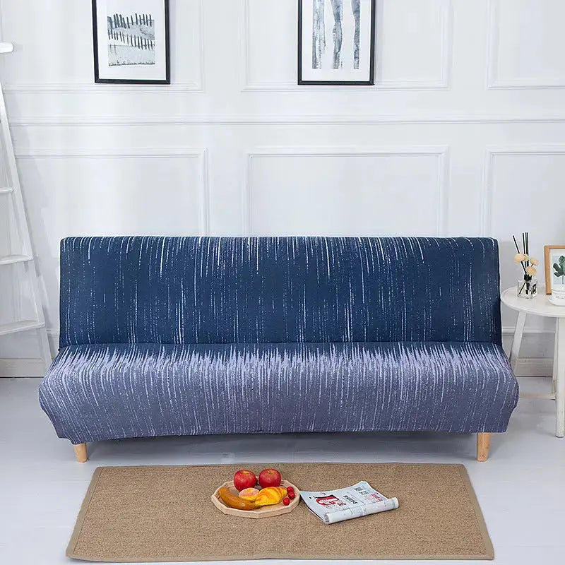 Armrest & Cushion Covers Stretchable Modern LUNETTE Blue Memory-Small Size