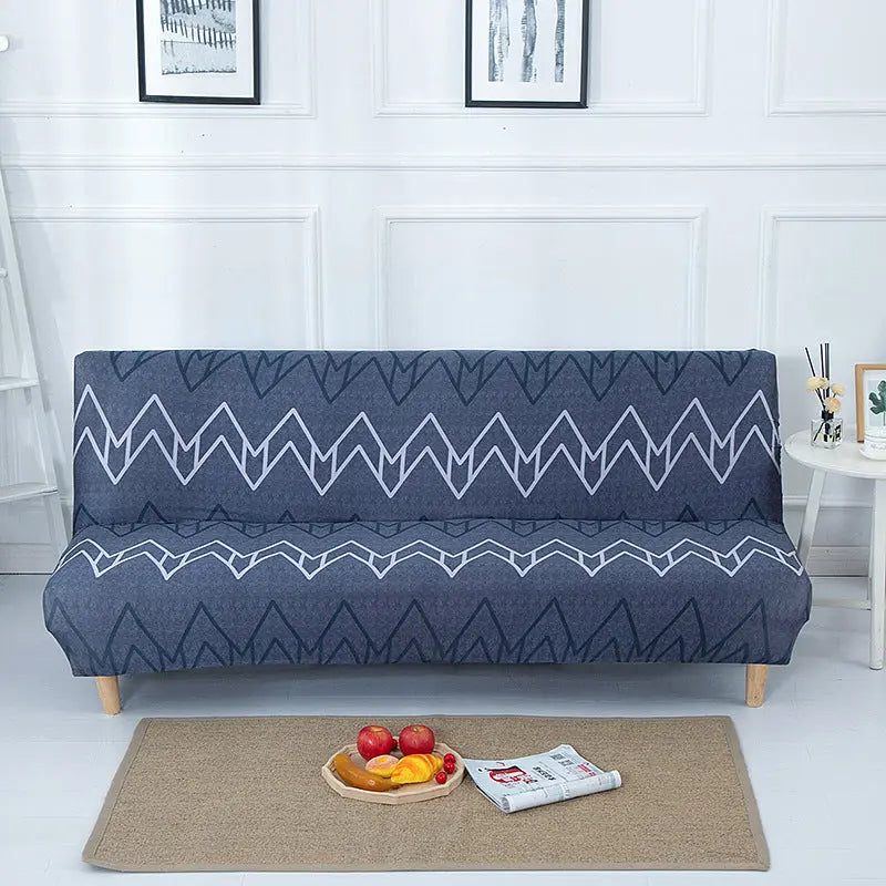 Armrest & Cushion Covers Stretchable Modern LUNETTE Dark Blue Feelings-Small Size