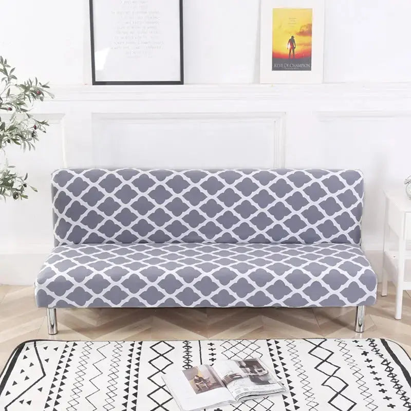 Armrest & Cushion Covers Stretchable Polyester LUMIELLE Style Gray-Large Size