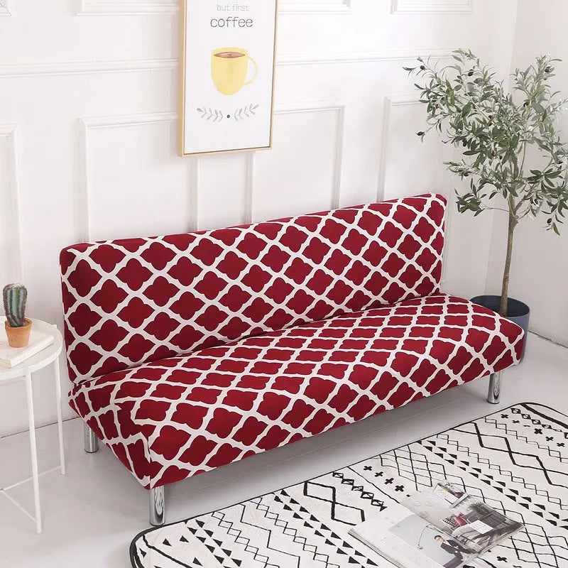 Armrest & Cushion Covers Stretchable Polyester LUMIELLE Style Red-Medium