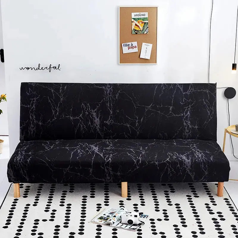 Armrest & Cushion Covers Stretchable Sereine Black Stone-160to190