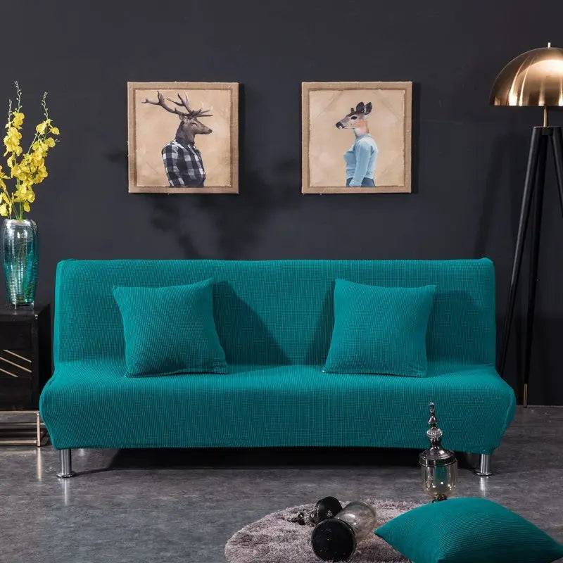 Armrest & Cushion Covers Stretchable Slipcover Élanza Blue-S