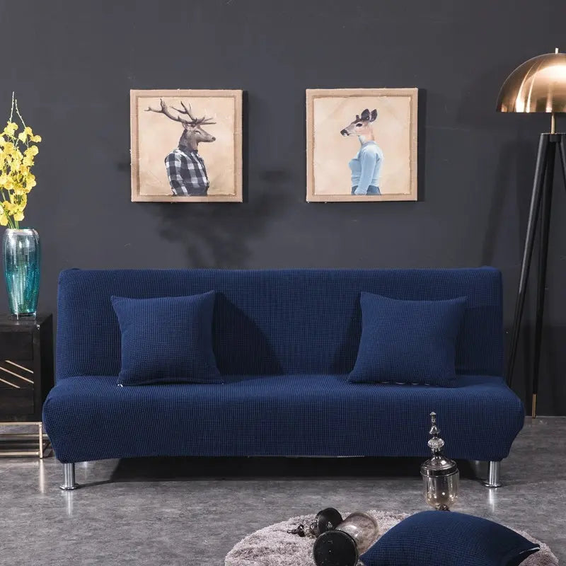 Armrest & Cushion Covers Stretchable Slipcover Élanza Deep blue-M