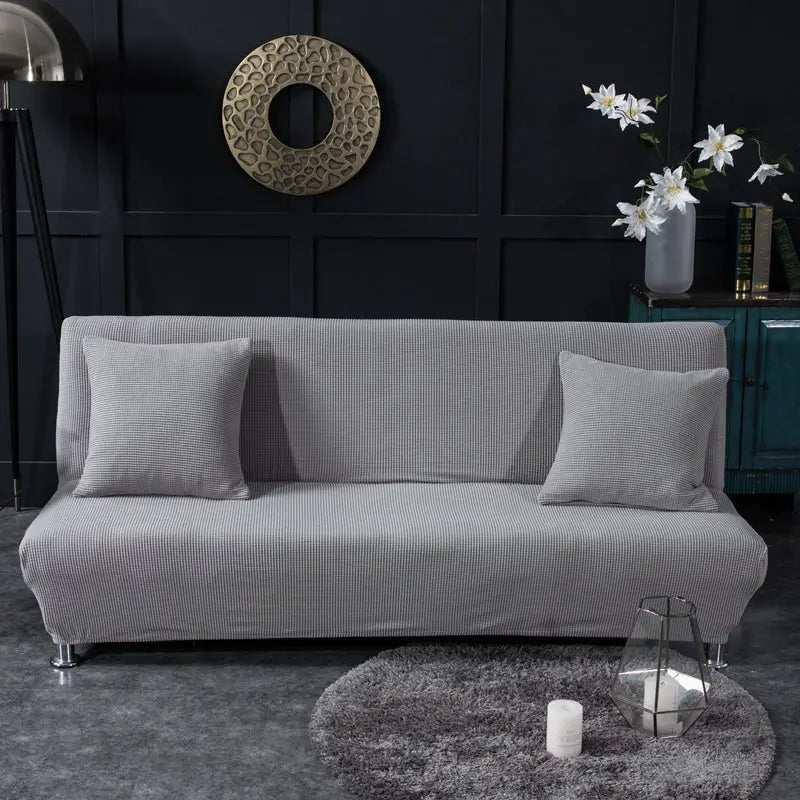Armrest & Cushion Covers Stretchable Slipcover Élanza Silver gray-M