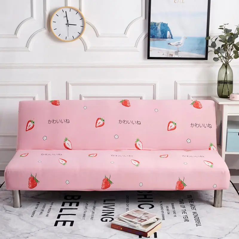 Armrest & Cushion Covers Stretchable Sofabed LUMINE Pink-100x 145cm