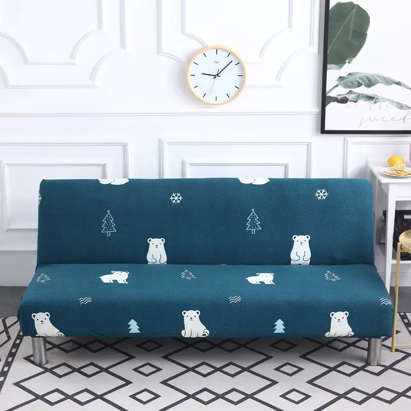 Armrest & Cushion Covers Stretchable Sofabed LUMINE Polar bear-100 x145cm