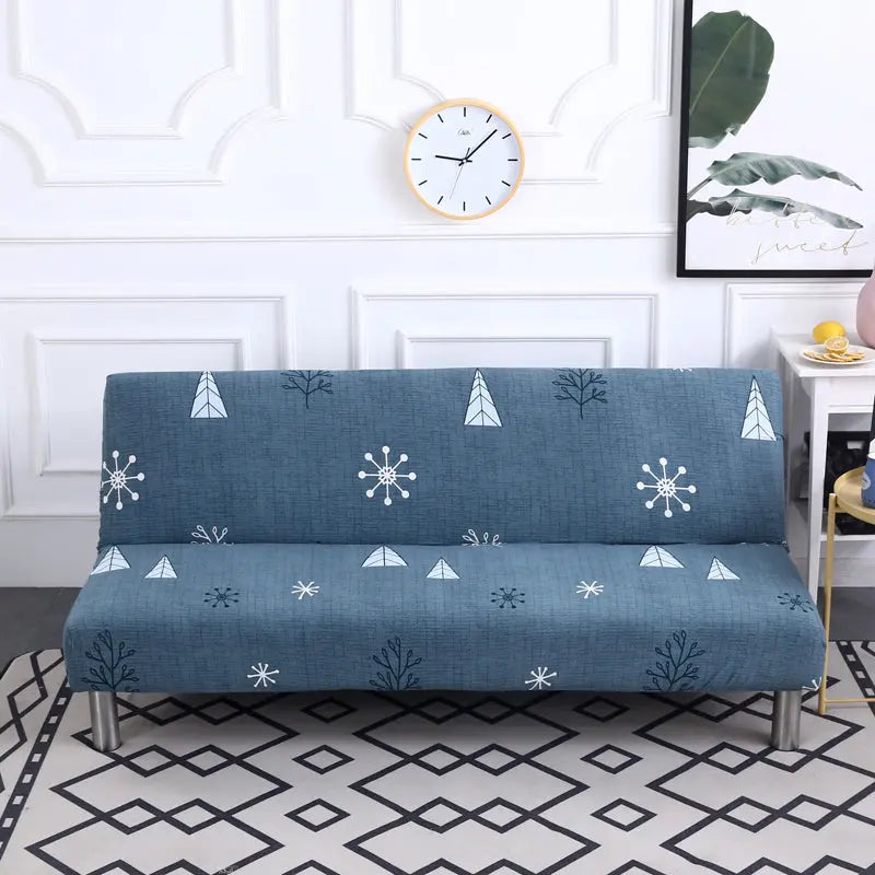 Armrest & Cushion Covers Stretchable Sofabed LUMINE Snow leaf-150 x185cm