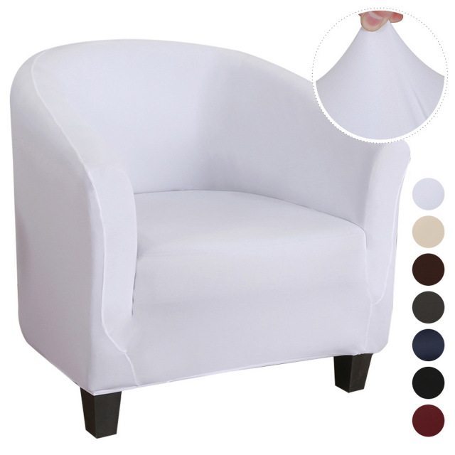 Club Chair Cover Waterproof Stretchable LUMERE White Shred milk