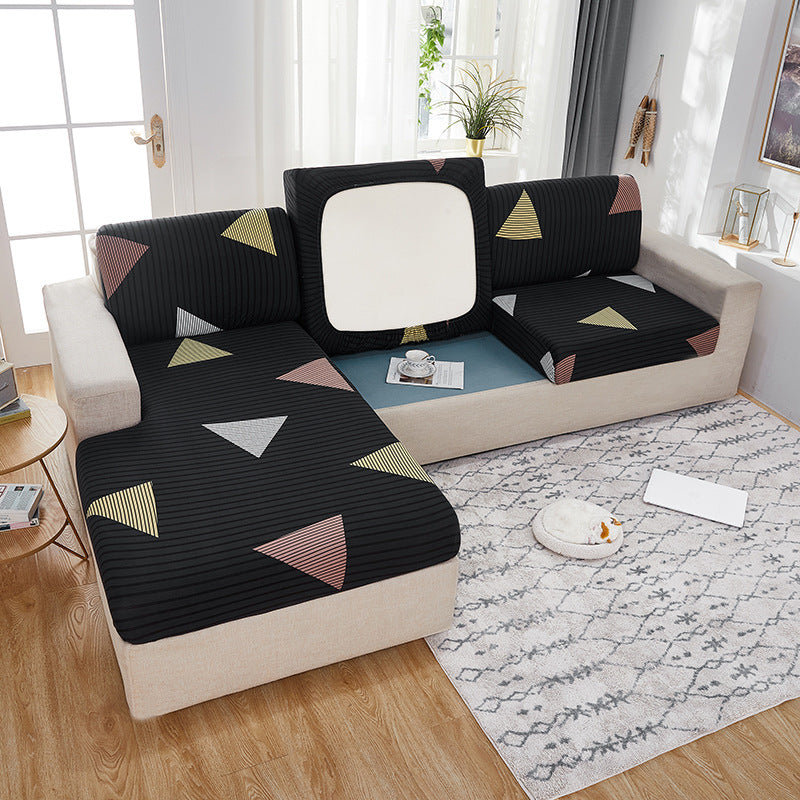 Sofa Seat Cover Stretchable Polyester LUCETTE Printed Triangle-Four People 230 280