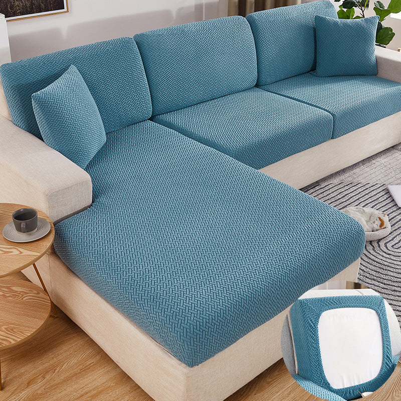 Sectional Sofa Seat Cover Stretch Fit MARCELA Blue-No7