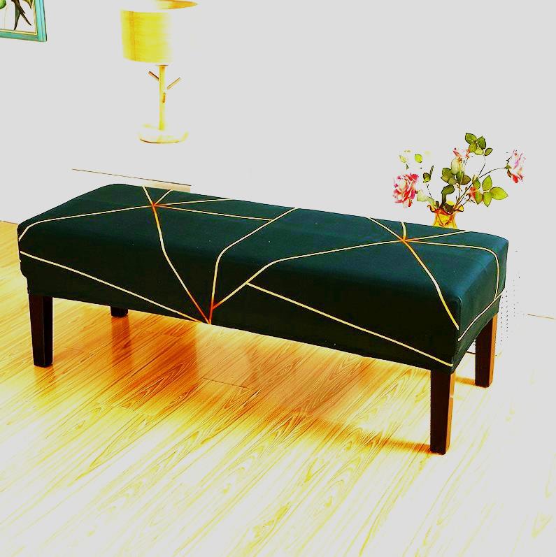 Bench Slipcover Stretch Linen Élodie Colorful-185 × 45 × 30cm