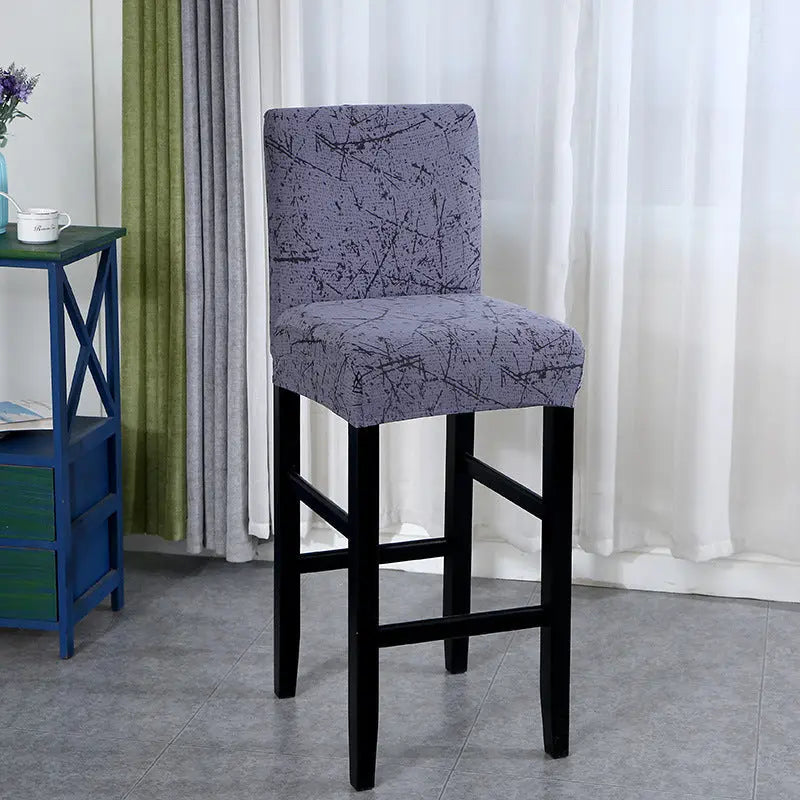 Bar Stool and High Chair Covers Stretchable Anti-Stain LUMIÈRE Hemp ash