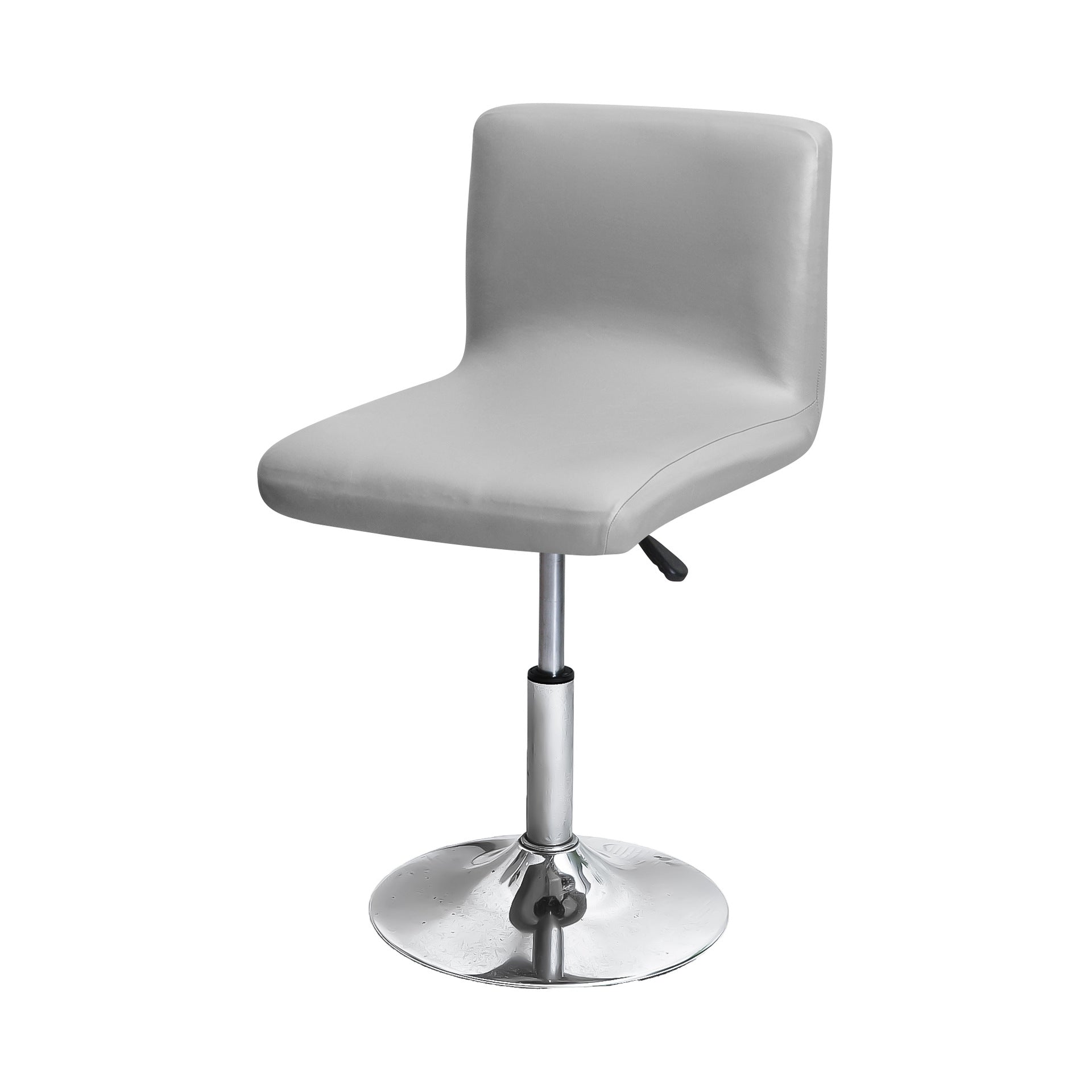 Bar Stool and High Chair Covers Waterproof Faux Leather LUCINE Light Gray-Bar Counter Short Back