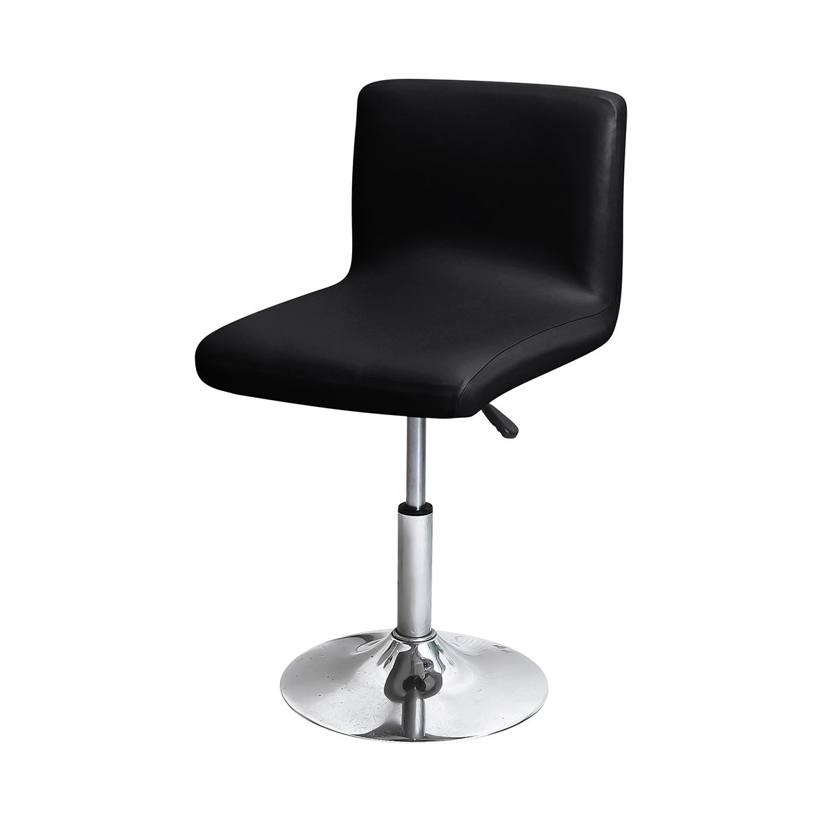 Bar Stool Cover Waterproof Faux Leather CAMBRELLE Black-Bar Counter Short Back
