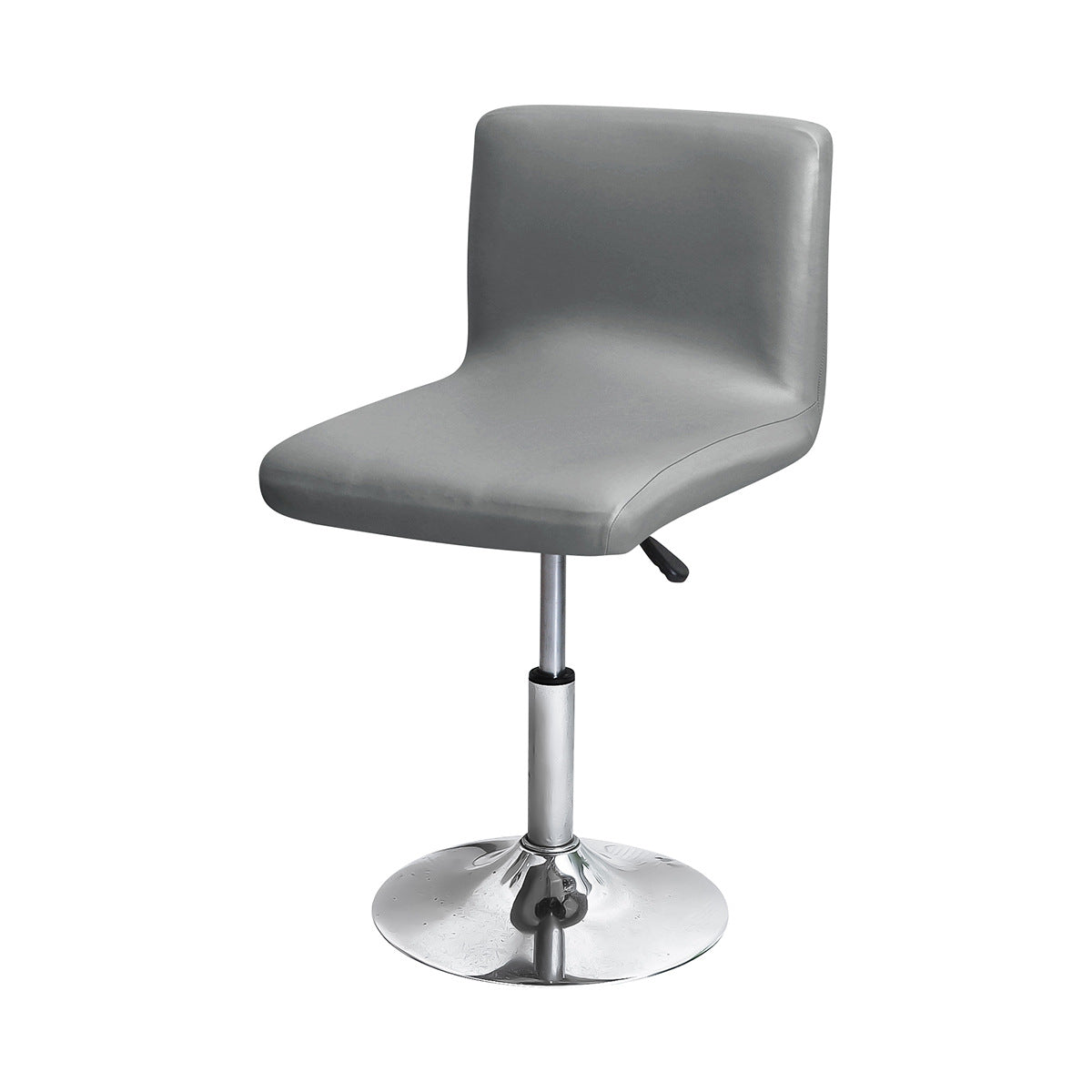 Bar Stool Cover Waterproof Faux Leather CAMBRELLE Medium Gray-Bar Counter Short Back