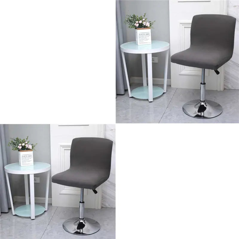 Bar Stool & High Chair Covers Modern Cloth LUMIERE Dark Grey-2PCS