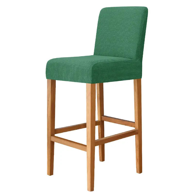 Bar Stool & High Chair Covers Stretch Flannel CHARMÉE 17 Dark Green-Bar Chair Cover Short Back
