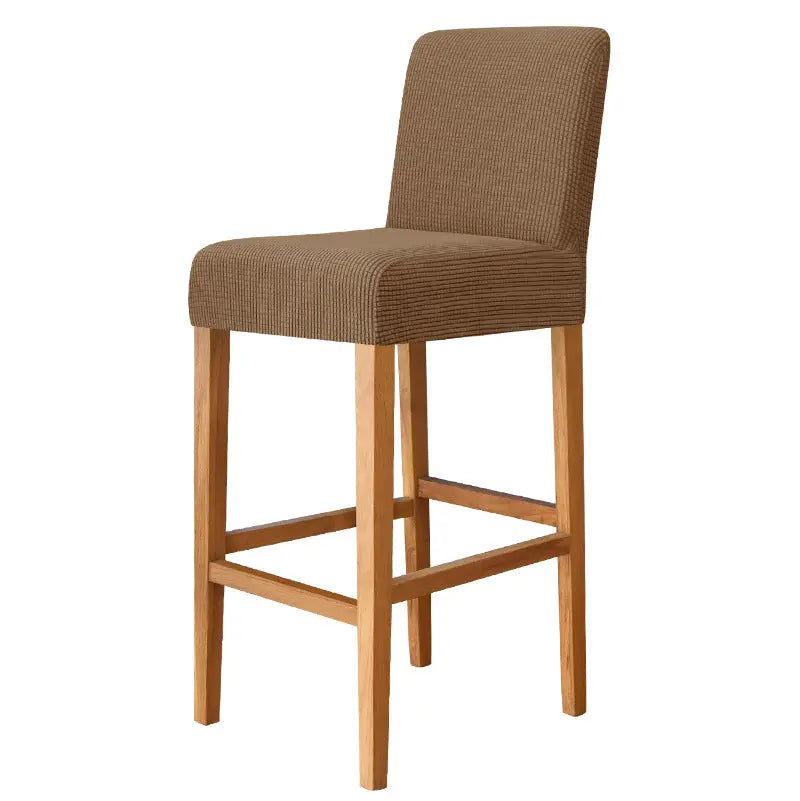 Bar Stool & High Chair Covers Stretch Flannel CHARMÉE 18 Dark Coffee-Bar Chair Cover Short Back