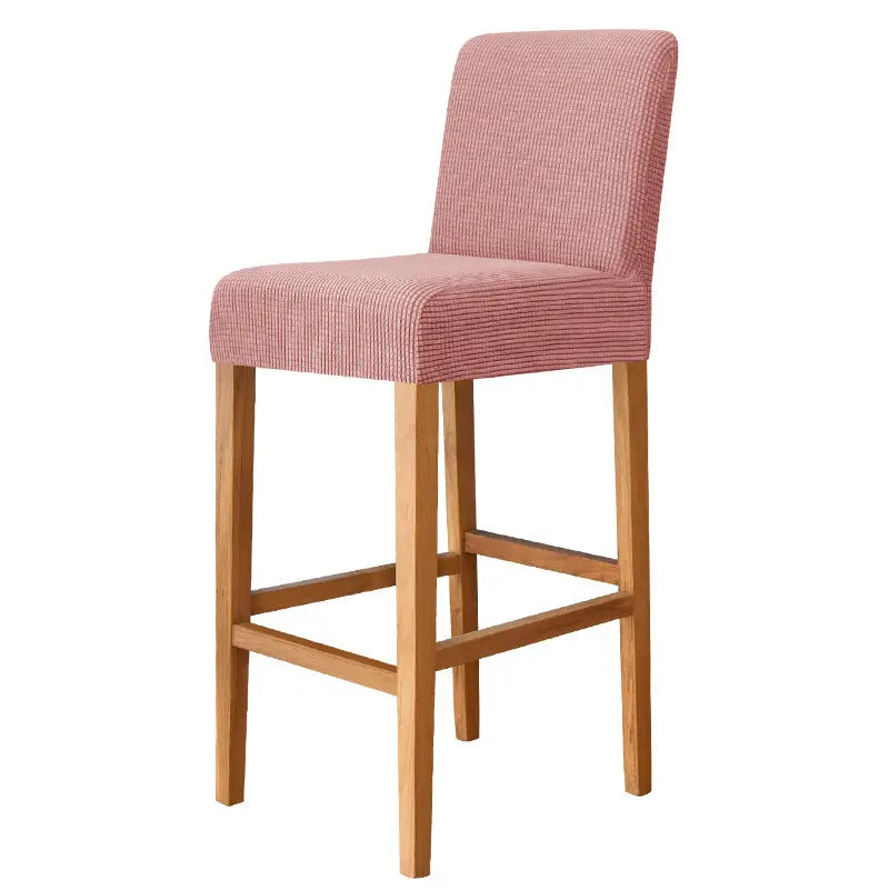 Bar Stool & High Chair Covers Stretch Flannel CHARMÉE 3 Pink-Bar Chair Cover Short Back