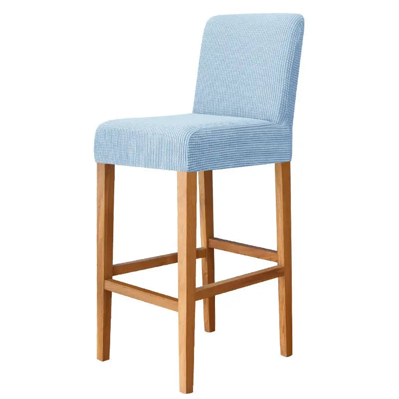 Bar Stool & High Chair Covers Stretch Flannel CHARMÉE 5 Sky Blue-Bar Chair Cover Short Back
