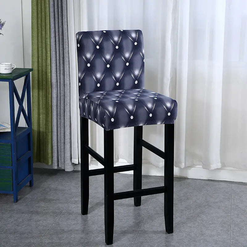 Bar Stool & High Chair Covers Stretchable CleanGuard LUMIÈRE Diamond grid gray
